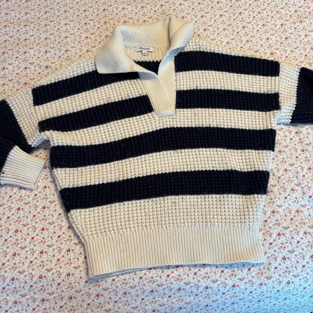 Madewell Waffle-Knit Henley Sweater - Picture 7 of 9